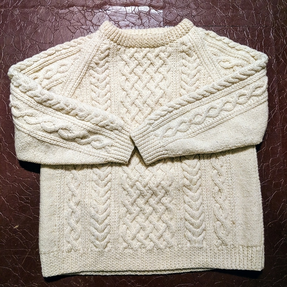 Aran isles Irish handmade wool sweater
